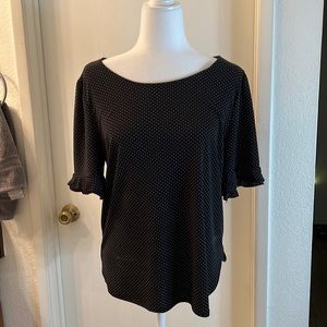 Black green envelope shirt with white dots